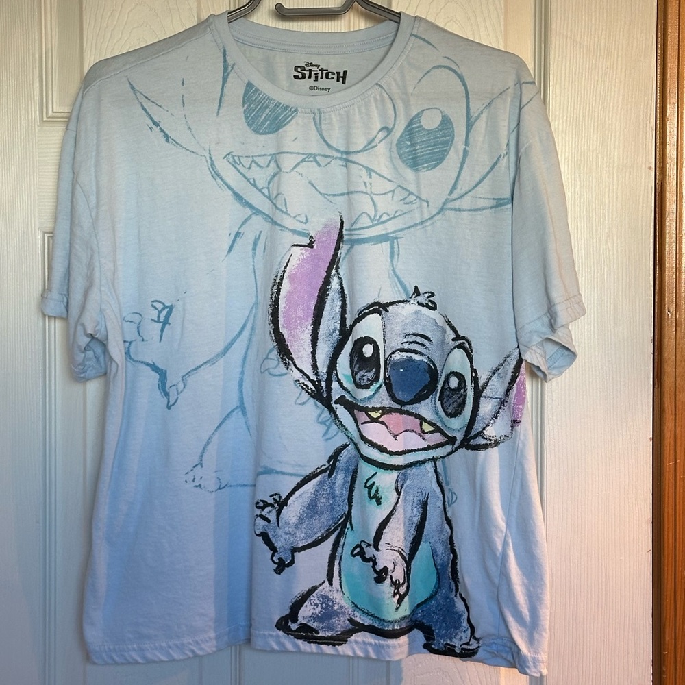 Ladies Disney Stitch Blue T-Shirt, size XL